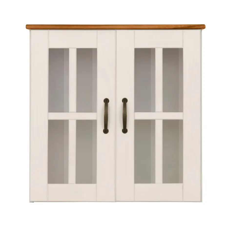 Alby - Wandkast met 2 deuren van grenen in wit