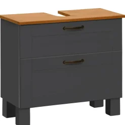 Alby - Wastafelonderkast 60 cm met 1 klep 1 lade in antraciet