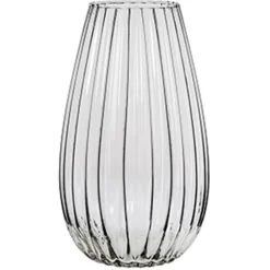 Alessandro Vaas - glas - streep - 11 x 11 x 20 cm - bloemenvaas