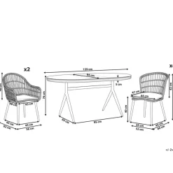 ALIANO - Tuinset 6 personen - Natuurlijk - PE rotan