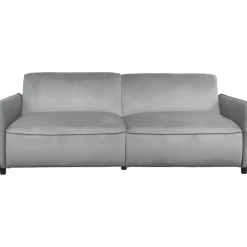 Alicia - Slaapbank 3-zits in lichtgrijze fluweel