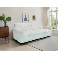 Alicia - Slaapbank 3-zits in crèmekleurige stof