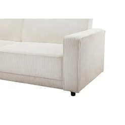 Allie - 3-zits hoekslaapbank in crèmekleurige stof