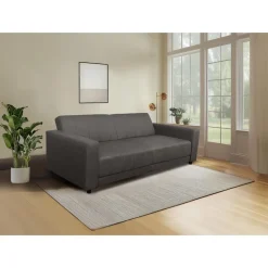 Allie II - Slaapbank 3-zits in donkerbruine stof