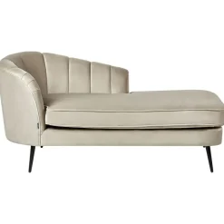 ALLIER - Chaise longue - Beige - Linkerzijde - Fluweel