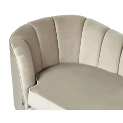 ALLIER - Chaise longue - Beige - Linkerzijde - Fluweel