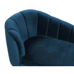 ALLIER - Chaise longue - Blauw - Linkerzijde - Fluweel