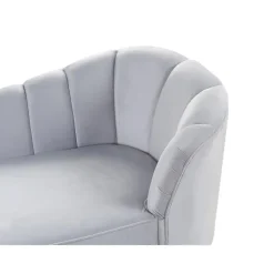 ALLIER - Chaise longue - Grijs - Rechterzijde - Fluweel