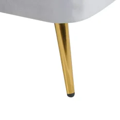 ALLIER - Chaise longue - Grijs - Rechterzijde - Fluweel