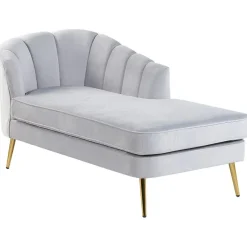 ALLIER - Chaise longue - Grijs - Linkerzijde - Fluweel