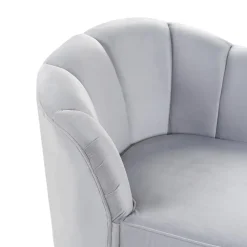 ALLIER - Chaise longue - Grijs - Linkerzijde - Fluweel