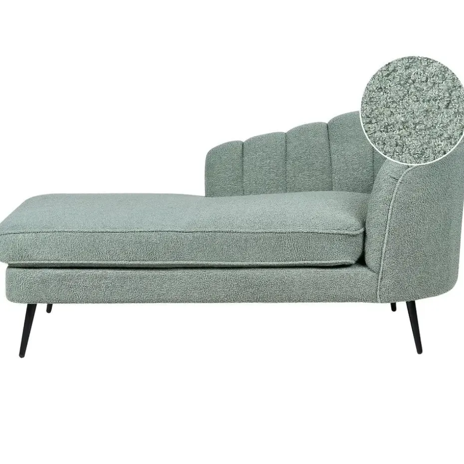 ALLIER - Chaise longue - Groen - Rechterzijde - Bouclé