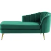 ALLIER - Chaise longue - Groen - Rechterzijde - Fluweel