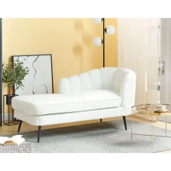 ALLIER - Chaise longue - Off-white - Rechterzijde - Bouclé