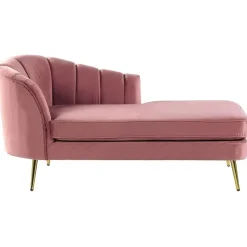 ALLIER - Chaise longue - Roze - Linkerzijde - Fluweel