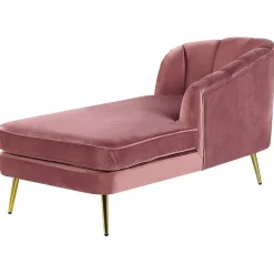 ALLIER - Chaise longue - Roze - Linkerzijde - Fluweel