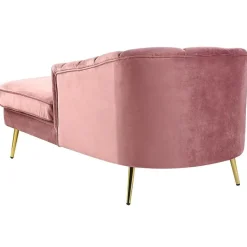ALLIER - Chaise longue - Roze - Linkerzijde - Fluweel
