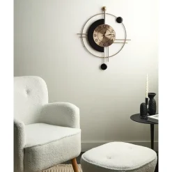 ALLOGNY - Wandklok - Goud/Zwart - Ijzer