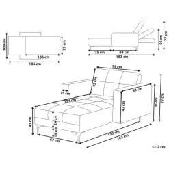 ALNES - Chaise longue - Wit - Polyester