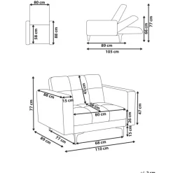ALNES - Fauteuil - Donkergroen - Stof