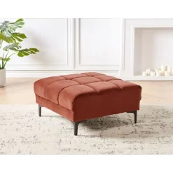 ALNES - Ottomaan - Lichtrood - Polyester