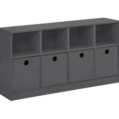 Alpi - Boekenkast met 4 laden in grijs grenen