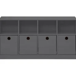 Alpi - Boekenkast met 4 laden in grijs grenen