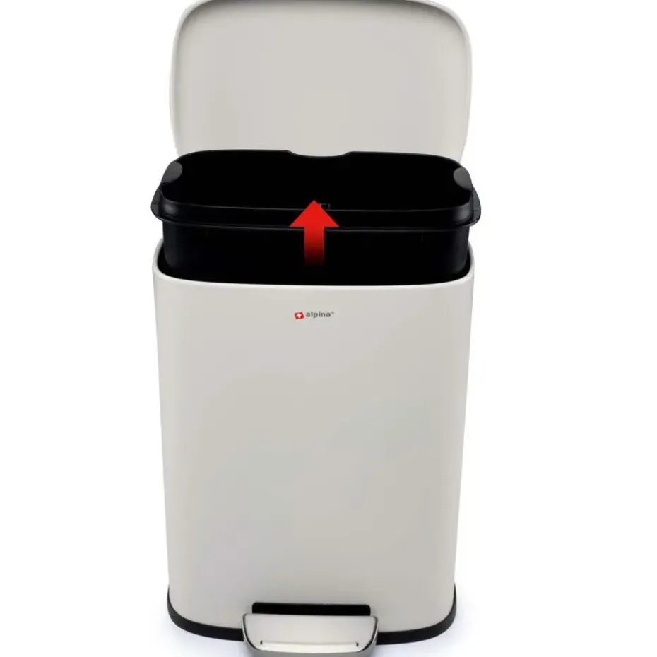Alpina Pedaalemmer - soft-close - rvs - 5 liter - L21,5 x B18,5 x H30