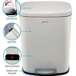 Alpina Pedaalemmer - soft-close - rvs - 5 liter - L21,5 x B18,5 x H30