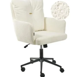 ALPINE - Bureaustoel - Gebroken wit - Bouclé