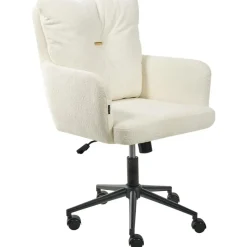 ALPINE - Bureaustoel - Gebroken wit - Bouclé