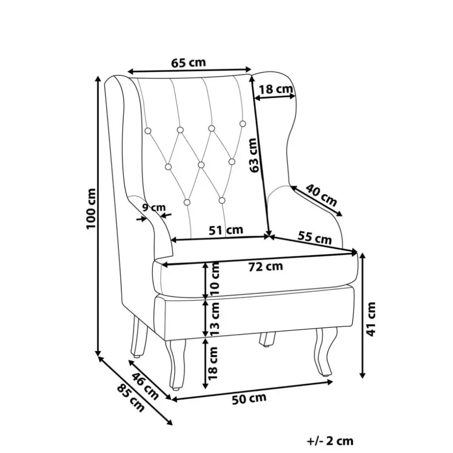 ALTA - Chesterfield fauteuil - Groen - Fluweel