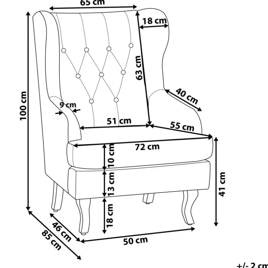 ALTA - Chesterfield fauteuil - Groen - Fluweel