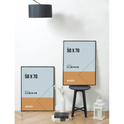 Aluminium Fotokader, Foto lijst voor Foto's met Formaat 50 x 70 cm, Zwarte Rand