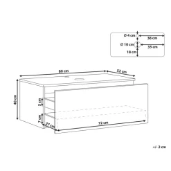 ALZIRA - Badkamermeubel - Zwart - 80 x 52 cm - Hout