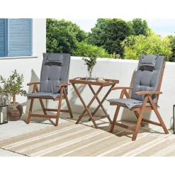 AMANTEA - Bistroset - Donkerhout/Grijs - Acaciahout