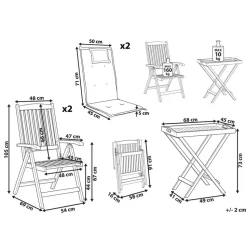 AMANTEA - Bistroset - Donkerhout/Grijs - Acaciahout