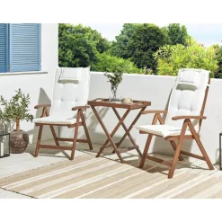 AMANTEA - Bistroset - Donkerhout/Wit - Acaciahout