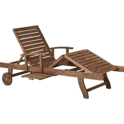 AMANTEA PREMIUM II - Tuinligstoel - Rood - Acaciahout