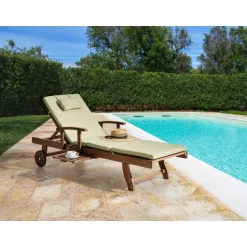 AMANTEA PREMIUM II - Tuinligstoel - Groen - Acaciahout