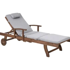 AMANTEA PREMIUM II - Tuinligstoel - Grijs - Acaciahout