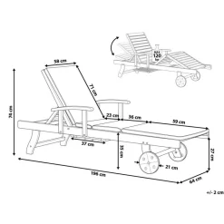 AMANTEA PREMIUM II - Tuinligstoel - Grijs - Acaciahout