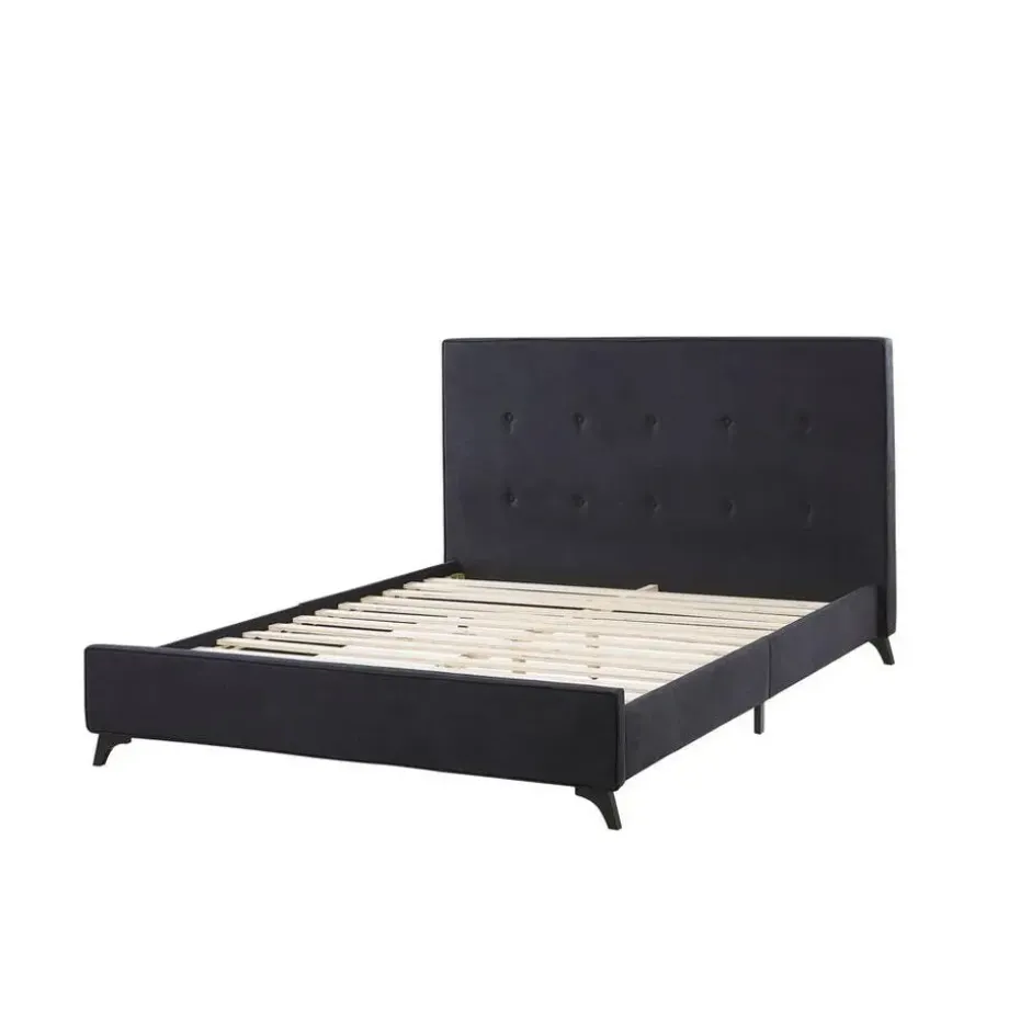 AMBASSADOR - Tweepersoonsbed - Zwart - 140 x 200 cm - Chenille