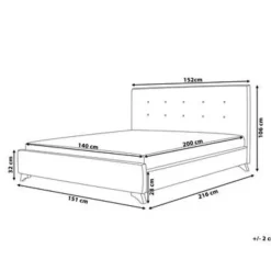 AMBASSADOR - Tweepersoonsbed - Zwart - 140 x 200 cm - Chenille
