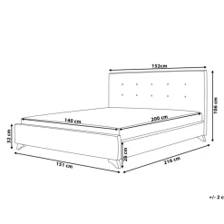 AMBASSADOR - Tweepersoonsbed - Grijs - 140 x 200 cm - Polyester