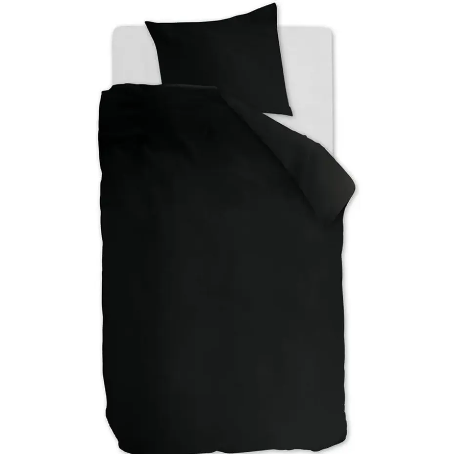 Ambiante Cotton Uni dekbedovertrek - 140x200/220 - Zwart