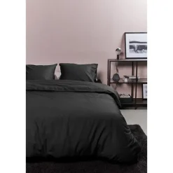Ambiante Cotton Uni dekbedovertrek - 140x200/220 - Zwart