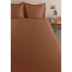 Ambiante Satin Uni dekbedovertrek - 140x200/220 - Bruin