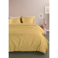Ambiante Satin Uni dekbedovertrek - 240x200/220 - Licht geel