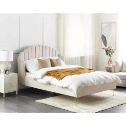 AMBILLOU - Bed - Lichtbeige - 140 x 200 cm - Polyester